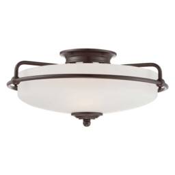 Quoizel Griffin Bowl Semi Flush Ceiling Light Palladian Bronze - thumbnail 1
