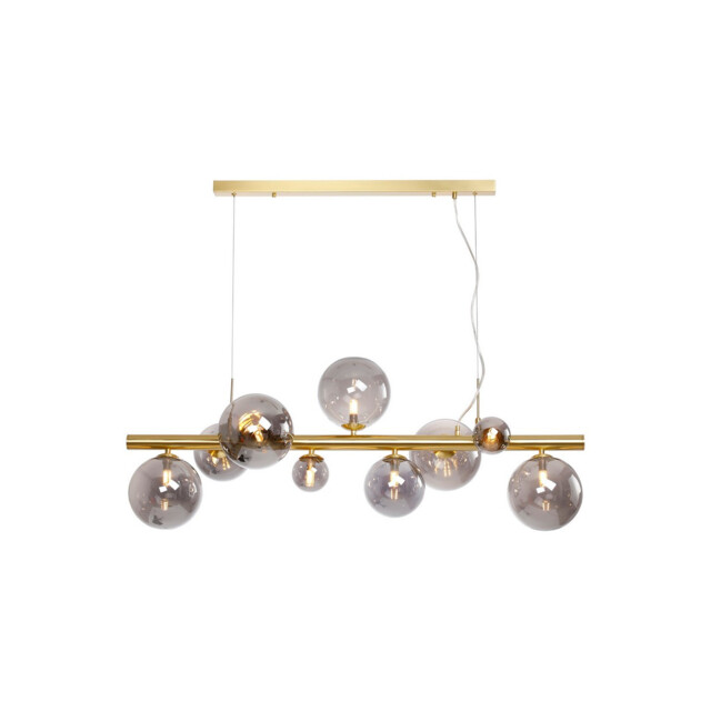 Marshall Linear Ceiling Pendant, 9 Light G9, Satin Gold, Smoke Plated Glass - image 1