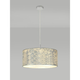 Baymont Polished Chrome 5 Light E27 Single Pendant With 60cm x 22cm Silver Leaf Shade - thumbnail 2