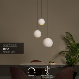 Bina Pendant light Ø40cm 3xE27 - White - thumbnail 2