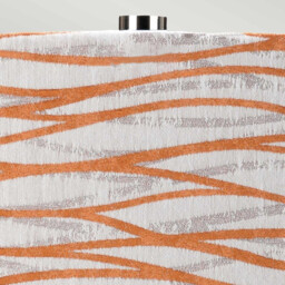 Milo Table Lamp with Round Shade, Polished Nickel, White, Orange - thumbnail 2