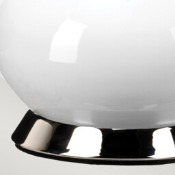 Milo Table Lamp with Round Shade, Polished Nickel, White, Orange - thumbnail 5