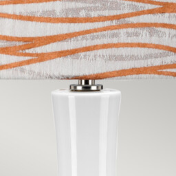 Milo Table Lamp with Round Shade, Polished Nickel, White, Orange - thumbnail 3