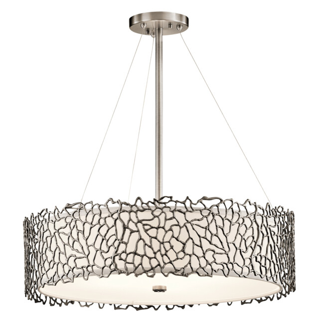 Silver Coral 4 Light Ceiling Pendant Classic Pewter, E27 - image 1