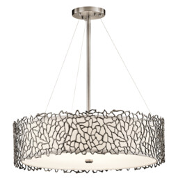 Silver Coral 4 Light Ceiling Pendant Classic Pewter, E27