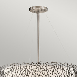 Silver Coral 4 Light Ceiling Pendant Classic Pewter, E27 - thumbnail 3