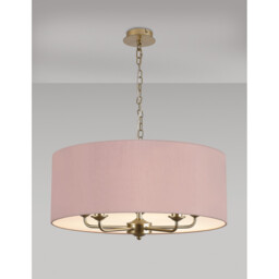Banyan 5 Light Multi Arm Pendant With 60cm x 22cm Dual Faux Silk Fabric Shade Champagne Gold/Raw Cocoa - thumbnail 2