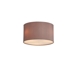 Baymont White 3 Light E27 Flush With 30cm x 17cm Dual Faux Silk Shade, Taupe/Halo Gold & Frosted Acrylic Diffuser - thumbnail 1