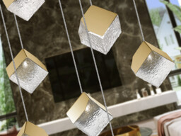 Priscila Cluster Pendant Ceiling Light 12 Light Golden, Textured G9 - thumbnail 2