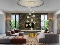 Priscila Cluster Pendant Ceiling Light 12 Light Golden, Textured G9 - thumbnail 3