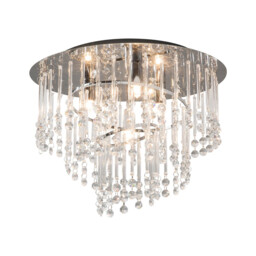 Terre Crystal Ceiling Light, Chrome, 4x G9