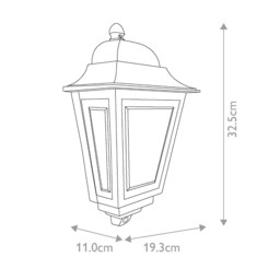 Deco Lane 1 Light Half Outdoor Wall Lantern Bronze IP44 - thumbnail 2