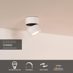 Yumiko Modern Surface Mounted Ceiling Spotlight - Ø 7,8cm - LED Dim. - 1x8W 2700K - White - thumbnail 2