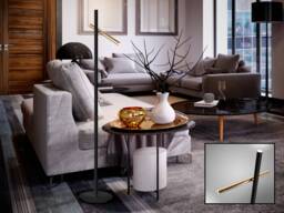 Varas Integrated LED 2 Light Floor Lamp Matt black, Gold - thumbnail 1
