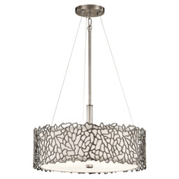Silver Coral 3 Light Ceiling Duo-Mount Pendant Classic Pewter, E27 - thumbnail 1