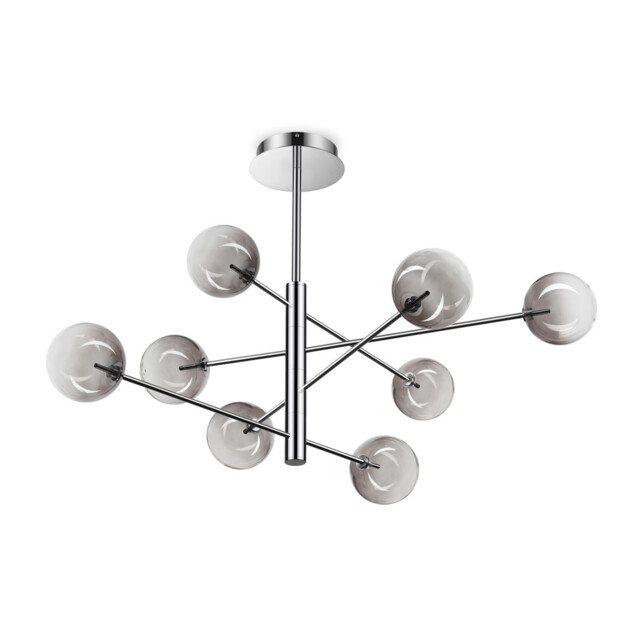 Equinoxe 8 Light Multi Arm Pendant Ceiling Light Smoke Grey