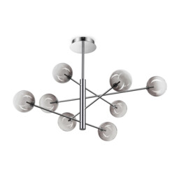 Equinoxe 8 Light Multi Arm Pendant Ceiling Light Smoke Grey