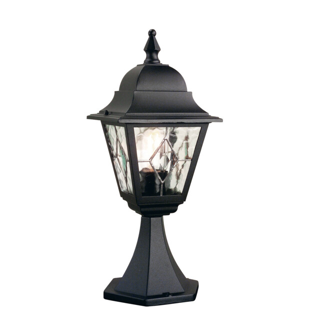 Norfolk 1 Light Outdoor Pedestal Lantern Black IP43, E27 - image 1