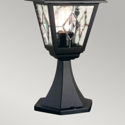 Norfolk 1 Light Outdoor Pedestal Lantern Black IP43, E27 - thumbnail 3