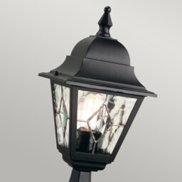 Norfolk 1 Light Outdoor Pedestal Lantern Black IP43, E27 - thumbnail 2