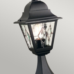 Norfolk 1 Light Outdoor Pedestal Lantern Black IP43, E27 - thumbnail 5