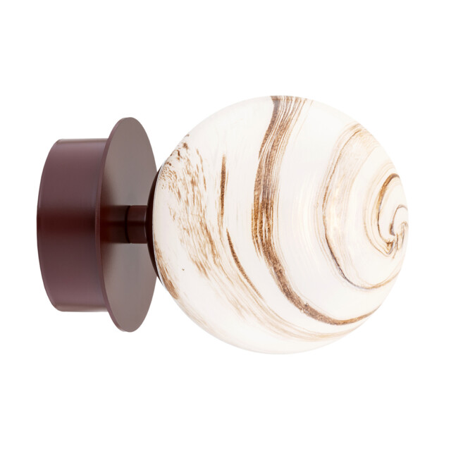 Fabio Wall Lamp White-Brown (Marble Colour), Chocolate Brown IP44 - image 1