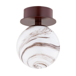 Fabio Wall Lamp White-Brown (Marble Colour), Chocolate Brown IP44 - thumbnail 2