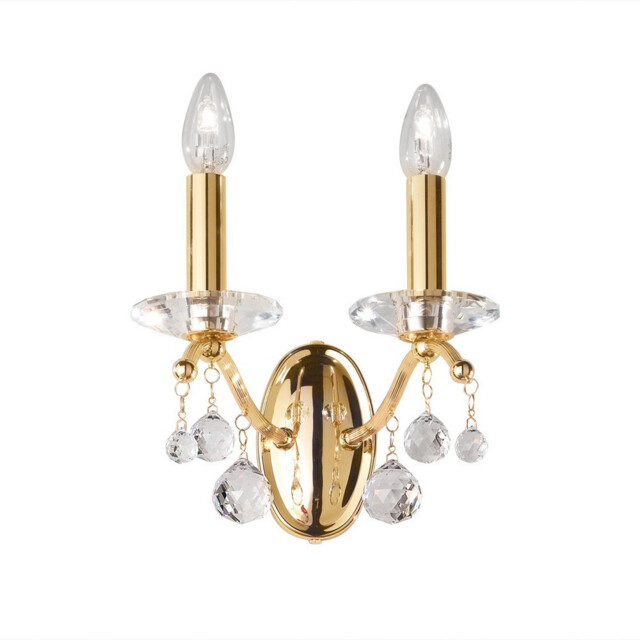 Carmen Classic Crystal Candle Wall Light Polished Gold, 2x E14 - image 1