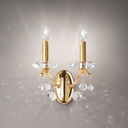 Carmen Classic Crystal Candle Wall Light Polished Gold, 2x E14 - thumbnail 2