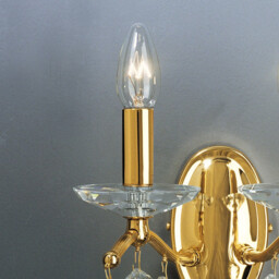 Carmen Classic Crystal Candle Wall Light Polished Gold, 2x E14 - thumbnail 3