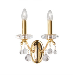 Carmen Classic Crystal Candle Wall Light Polished Gold, 2x E14