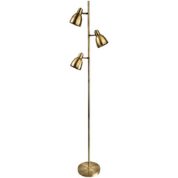 Vogue 3 Light Floor Lamp Antique Brass, E14