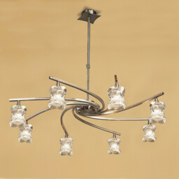 Rosa Del Desierto Telescopic Pendant 8 Light G9, Antique Brass - thumbnail 2