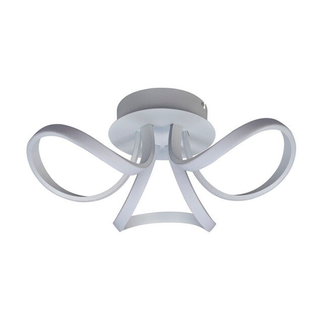 Knot Blanco Ceiling 48cm Round 3 Looped Arms 36W LED 4000K, 2520lm, White/Frosted Acrylic, 3yrs Warranty - image 1