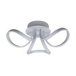 Knot Blanco Ceiling 48cm Round 3 Looped Arms 36W LED 4000K, 2520lm, White/Frosted Acrylic, 3yrs Warranty