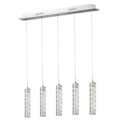 Galaxy Ceiling Pendant 5 Drop 15W LED 4000K Polished Chrome, Crystal - thumbnail 1