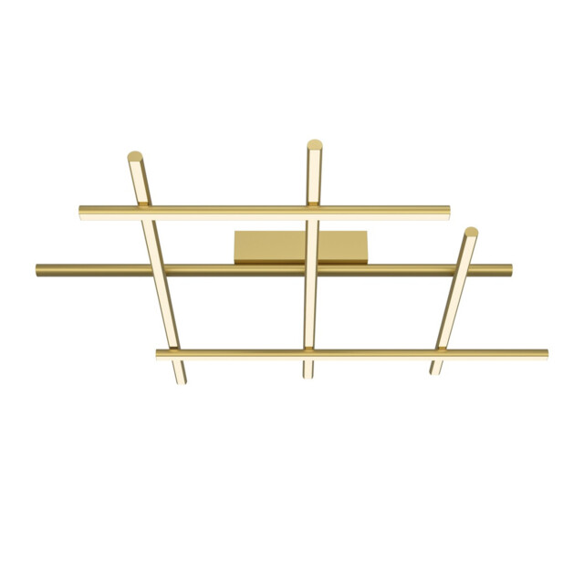 Radiance Modern Square Integrated LED Semi Flush Ceiling Light Gold 3000K 2250lm White Shade - image 1