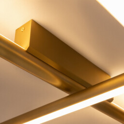 Radiance Modern Square Integrated LED Semi Flush Ceiling Light Gold 3000K 2250lm White Shade - thumbnail 5