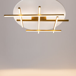 Radiance Modern Square Integrated LED Semi Flush Ceiling Light Gold 3000K 2250lm White Shade - thumbnail 2