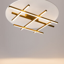 Radiance Modern Square Integrated LED Semi Flush Ceiling Light Gold 3000K 2250lm White Shade - thumbnail 3