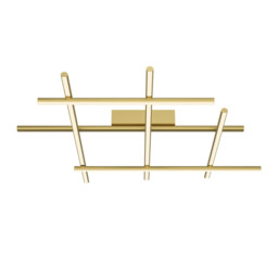 Radiance Modern Square Integrated LED Semi Flush Ceiling Light Gold 3000K 2250lm White Shade - thumbnail 1