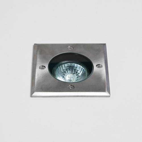 Gramos Square Outdoor Recessed In Ground Light Brushed Stainless Steel IP65, GU10