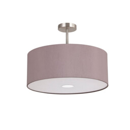Baymont Satin Nickel 3 Light E27 Semi Flush With 50cm x 20cm Dual Faux Silk Shade, Taupe/Halo Gold - thumbnail 5