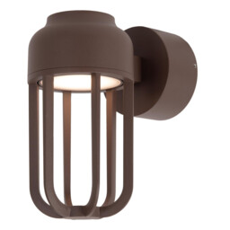 Lucide WELLS - Wall light Indoor/Outdoor - Ø 10 cm - LED - 1x8W 2700K - IP54 - Rust Brown - Essential