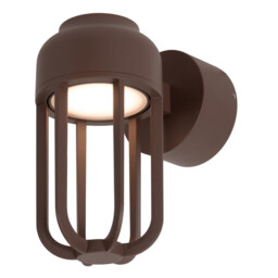 Lucide WELLS - Wall light Indoor/Outdoor - Ø 10 cm - LED - 1x8W 2700K - IP54 - Rust Brown - Essential - thumbnail 5