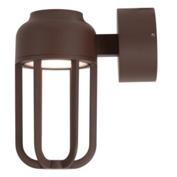 Lucide WELLS - Wall light Indoor/Outdoor - Ø 10 cm - LED - 1x8W 2700K - IP54 - Rust Brown - Essential - thumbnail 3