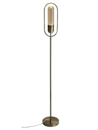 Floor Lamp, 1 x 7W LED, 4000K, 790lm, Antique Brass, Amber - thumbnail 1