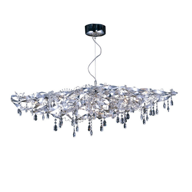 Fusion Pendant Linear 10 Light G4 Polished Chrome/Crystal, NOT LED/CFL Compatible - image 1