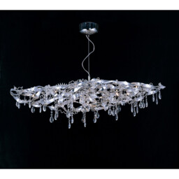 Fusion Pendant Linear 10 Light G4 Polished Chrome/Crystal, NOT LED/CFL Compatible - thumbnail 2