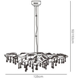 Fusion Pendant Linear 10 Light G4 Polished Chrome/Crystal, NOT LED/CFL Compatible - thumbnail 5